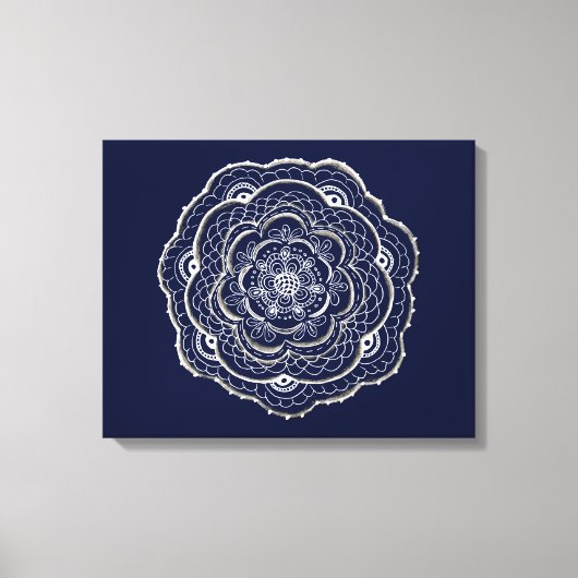 Blauw gehaakte donute canvas afdruk (Voorkant)