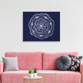 Blauw gehaakte donute canvas afdruk (Insitu (Woonkamer))