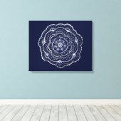 Blauw gehaakte donute canvas afdruk (Insitu (Houten vloer))