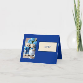 blauw gehaakte paar tafel nummer kaart