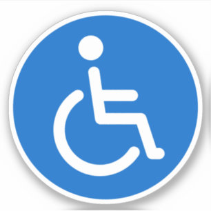 Blauw gehandicapt symbool, ronde stickers