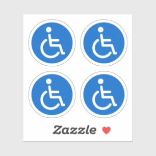 Blauw gehandicapt symbool, ronde stickers, set van sticker
