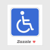 Blauw gehandicapt symbool, vierkant met afgeronde  sticker (Vel)