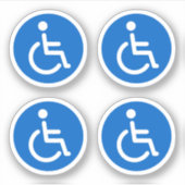 Blauw gehandicaptensymbool, ronde stickers, reeks  sticker (Voorkant)