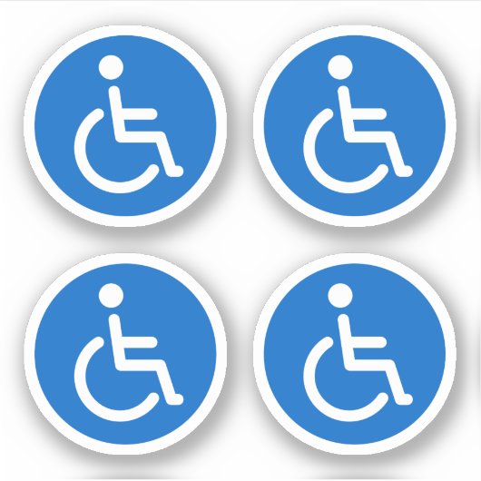 Blauw gehandicaptensymbool, ronde stickers, reeks sticker (Voorkant)
