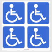 Blauw gehandicaptensymbool sticker (Vel)
