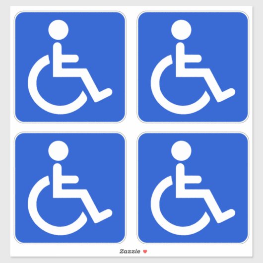 Blauw gehandicaptensymbool sticker (Vel)