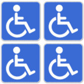 Blauw gehandicaptensymbool sticker (Voorkant)