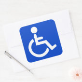 Blauw gehandicaptensymbool vierkante sticker (Envelop)