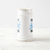 Blauw geheel Geweldige Grampa T-shirts en cadeautj Bierpul (Center)