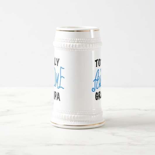 Blauw geheel Geweldige Grampa T-shirts en cadeautj Bierpul (Center)