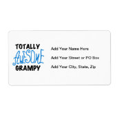 Blauw geheel Geweldige grijze T-shirts en cadeautj Etiket (Voorkant)