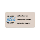 Blauw geheel Geweldige grijze T-shirts en cadeautj Etiket (Voorkant)