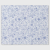 Blauw geïllustreerd zeezeilpapier cadeaupapier (Vlak)