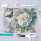  Blauw  Geïnspireerd Bloemen Decoupage Tissuepapier (Craft)