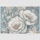  Blauw  Geïnspireerd Bloemen Decoupage Tissuepapier (Voorkant)
