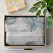 Blauw  Geïnspireerd Bloemen Decoupage Tissuepapier (Geschenk)