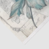 Blauw  Geïnspireerd Bloemen Decoupage Tissuepapier (Detail)