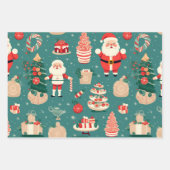 Blauw  geïnspireerd Santa Clause inpakpapier Vel (Voorkant 2)