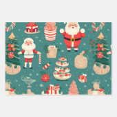 Blauw  geïnspireerd Santa Clause inpakpapier Vel (Voorkant)