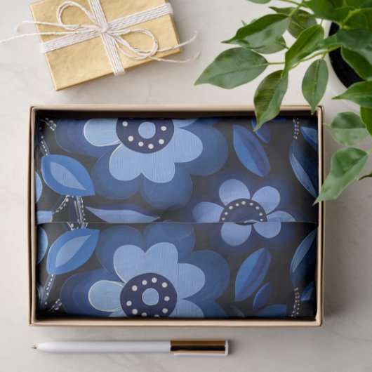 Blauw  Geïnspireerd Vogelcollage Decoupage Tissuepapier (Geschenk)