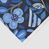 Blauw  Geïnspireerd Vogelcollage Decoupage Tissuepapier (Detail)