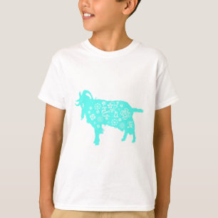 Blauw geit Chinees nieuwjaar Têt Kinder wit T-shir T-shirt