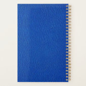 Blauw geitenleder typografie monogram planner (Achterkant)