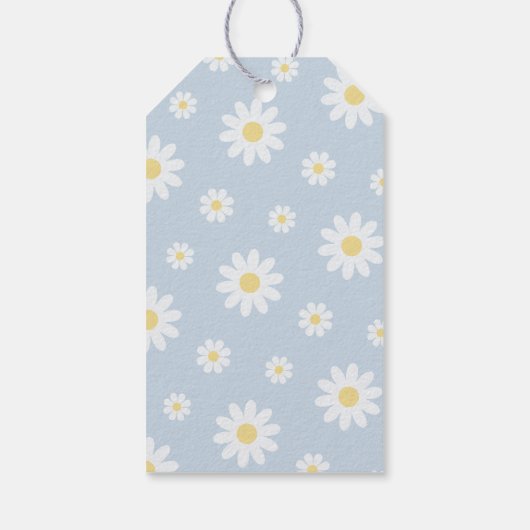 Blauw Gekke Gans Baby shower Dank u Label Cadeaulabel (Achterkant)