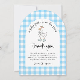 Blauw Gekke Gans Verjaardag Foto Bedankt Card Kaart
