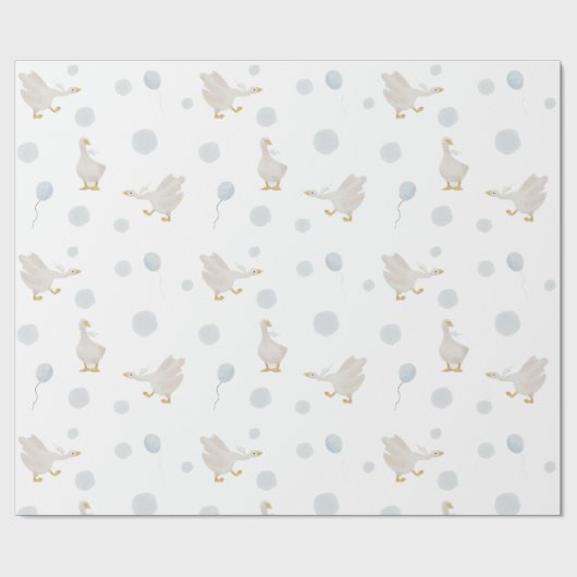 Blauw Gekke ganzenwikkelpapier Cadeaupapier (Vlak)