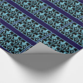 Blauw gekke xray skeletten cadeaupapier (Hoek)