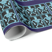 Blauw gekke xray skeletten cadeaupapier (Rol Hoek)