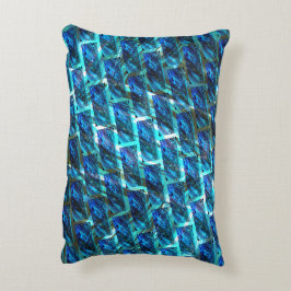 Blauw gekleurd, geraspt of leunend baksteeneffect accent kussen