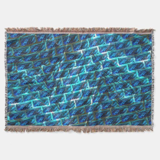 Blauw gekleurd, geraspt of leunend baksteeneffect deken (Voorkant)