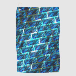 Blauw gekleurd, geraspt of leunend baksteeneffect golfhanddoek