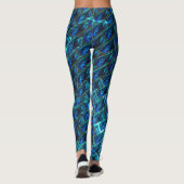 Blauw gekleurd, geraspt of leunend baksteeneffect leggings (Achterkant)