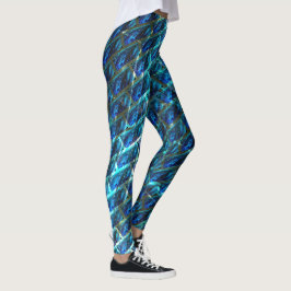 Blauw gekleurd, geraspt of leunend baksteeneffect leggings