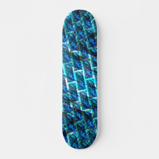 Blauw gekleurd, geraspt of leunend baksteeneffect persoonlijk skateboard (Voorkant)