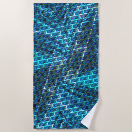 Blauw gekleurd, geraspt of leunend baksteeneffect strandlaken