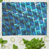 Blauw gekleurd, geraspt of leunend baksteeneffect theedoek (Gevouwen)