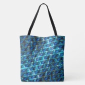 Blauw gekleurd, geraspt of leunend baksteeneffect tote bag (Achterkant)