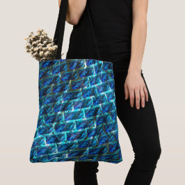Blauw gekleurd, geraspt of leunend baksteeneffect tote bag