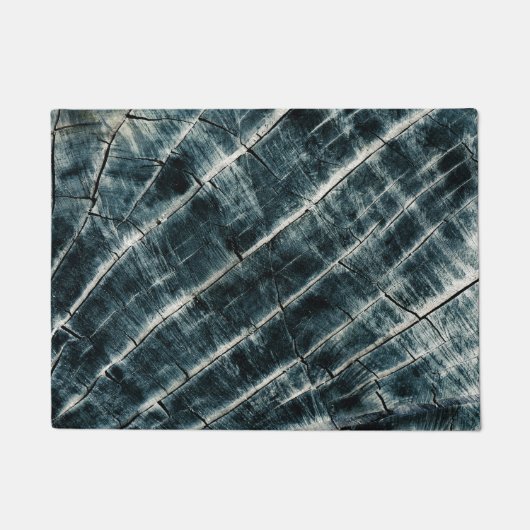Blauw gekleurd hout deurmat (Voorkant)