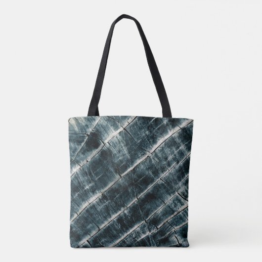 Blauw gekleurd hout tote bag (Achterkant)