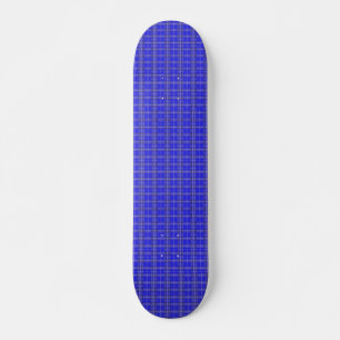 Blauw gekleurd kledingontwerp op persoonlijk skateboard