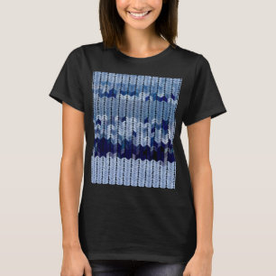 Blauw gekleurd patroon t-shirt