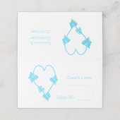 Blauw Gekleurd Vlinder Hart Ontwerp Bruiloft Plaatskaartje (Buitenkant ongevouwen)