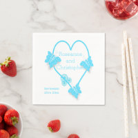 Blauw Gekleurd Vlinder Hart Ontwerp Bruiloft