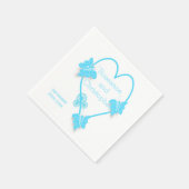 Blauw Gekleurd Vlinder Hart Ontwerp Bruiloft Servet (Hoek)